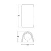 MARTA 90 2L Grey - Outdoor Wall Lamps