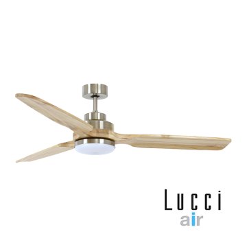 Lucci Air SHOALHAVEN Brushed Chrome/Ashwood fan - Ανεμιστήρες Οροφής