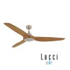 Lucci Air AIRFUSION Type A Brushed Chrome Teak NL fan - Ceiling Fans