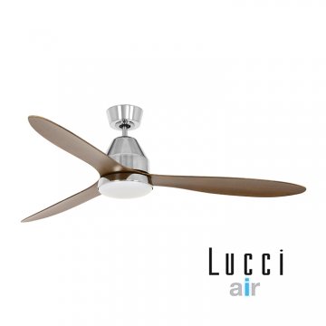 Lucci Air WHITEHAVEN Brushed Chrome/Dark Koa fan - Ceiling Fans