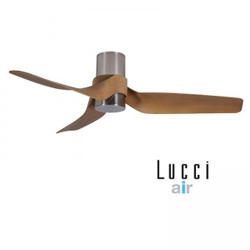 Lucci Air NAUTICA BRUSHED CHROME/TEAK DC Fan - Ceiling Fans