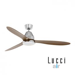 Lucci Air WHITEHAVEN Brushed Chrome/Dark Koa fan - Ανεμιστήρες Οροφής