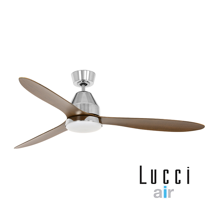 Lucci Air WHITEHAVEN Brushed Chrome/Dark Koa fan