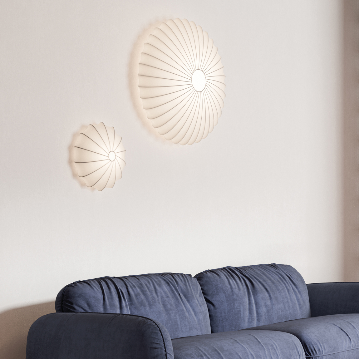 Φωτιστικό οροφής/τοίχου Axo Light Muse με λευκό υφασμάτινο diffuser σε πολλαπλά μεγέθη