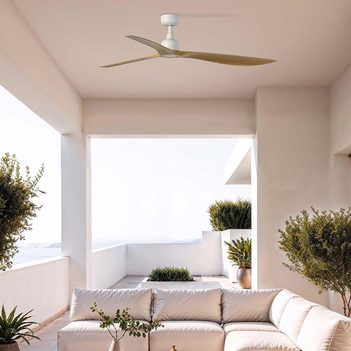 OUTWOOD L WHITE/LIGHT OAK NL FAN