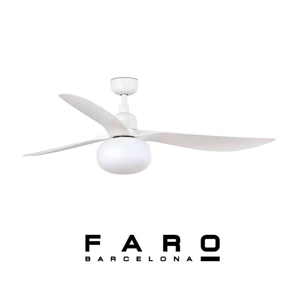 Ανεμιστήρας οροφής Faro Outwood L White IP44 για εξωτερικό χώρο με 3 πτερύγια