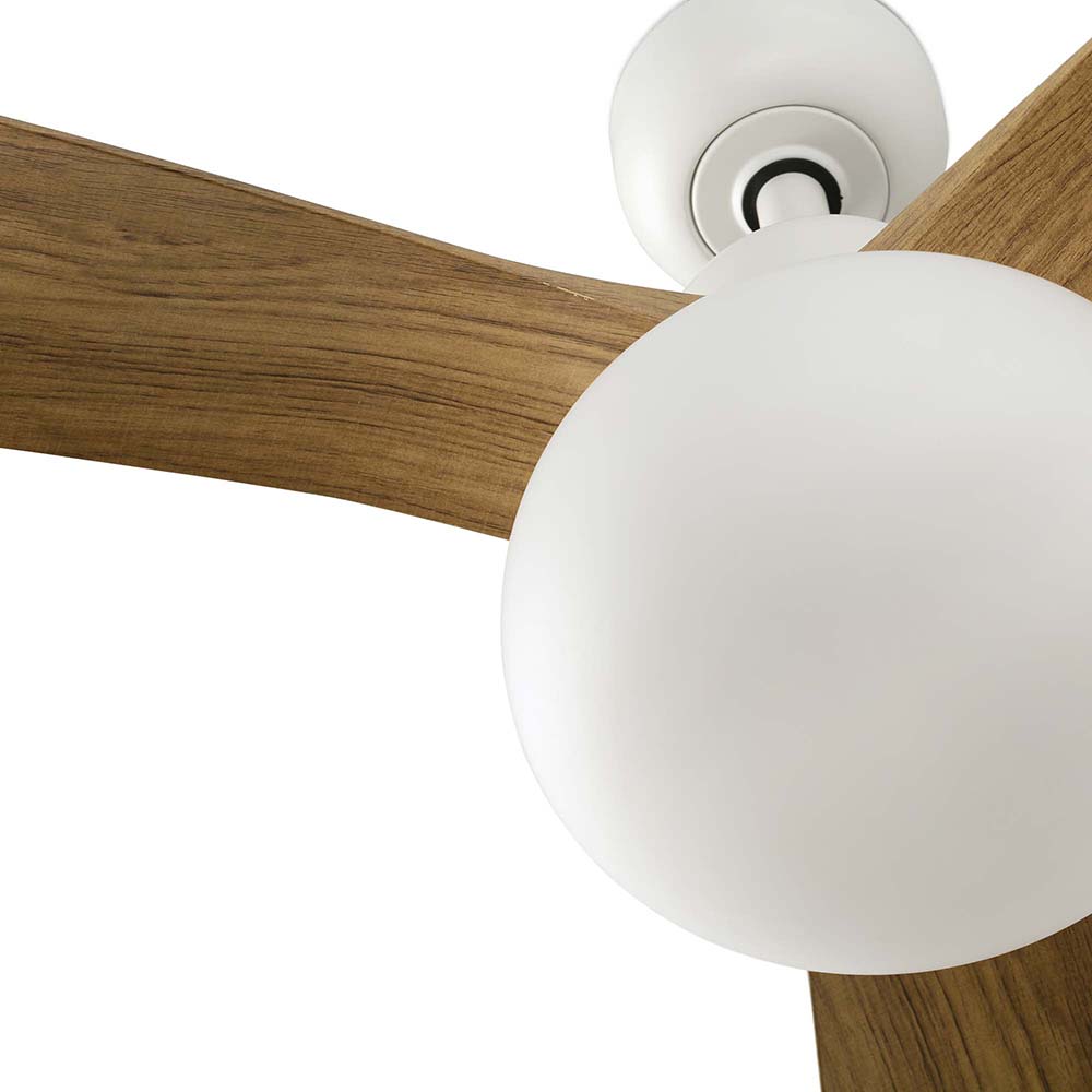 OUTWOOD L WHITE/LIGHT OAK FAN
