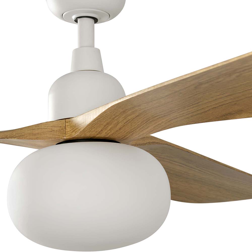 OUTWOOD L WHITE/LIGHT OAK FAN