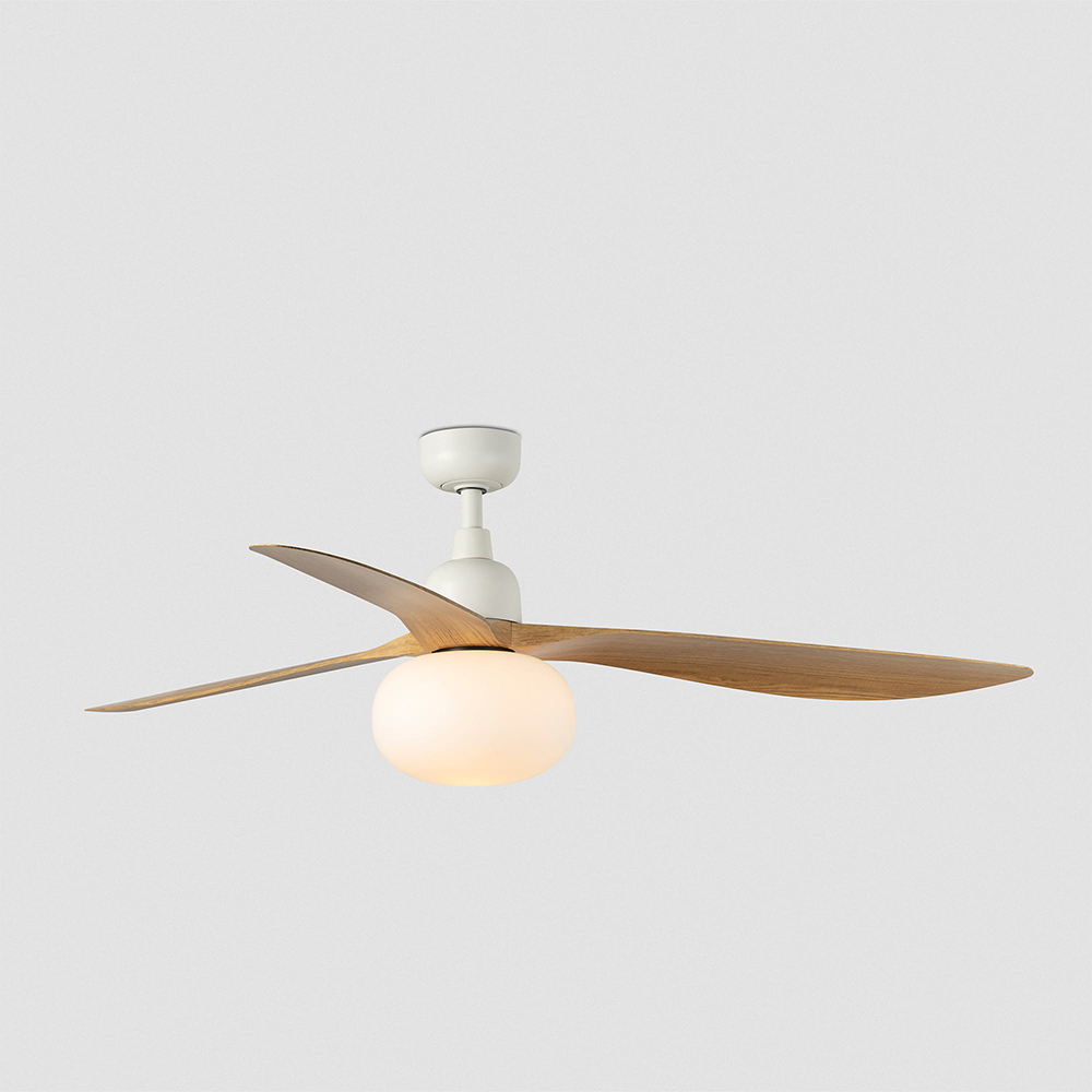 OUTWOOD L WHITE/LIGHT OAK FAN
