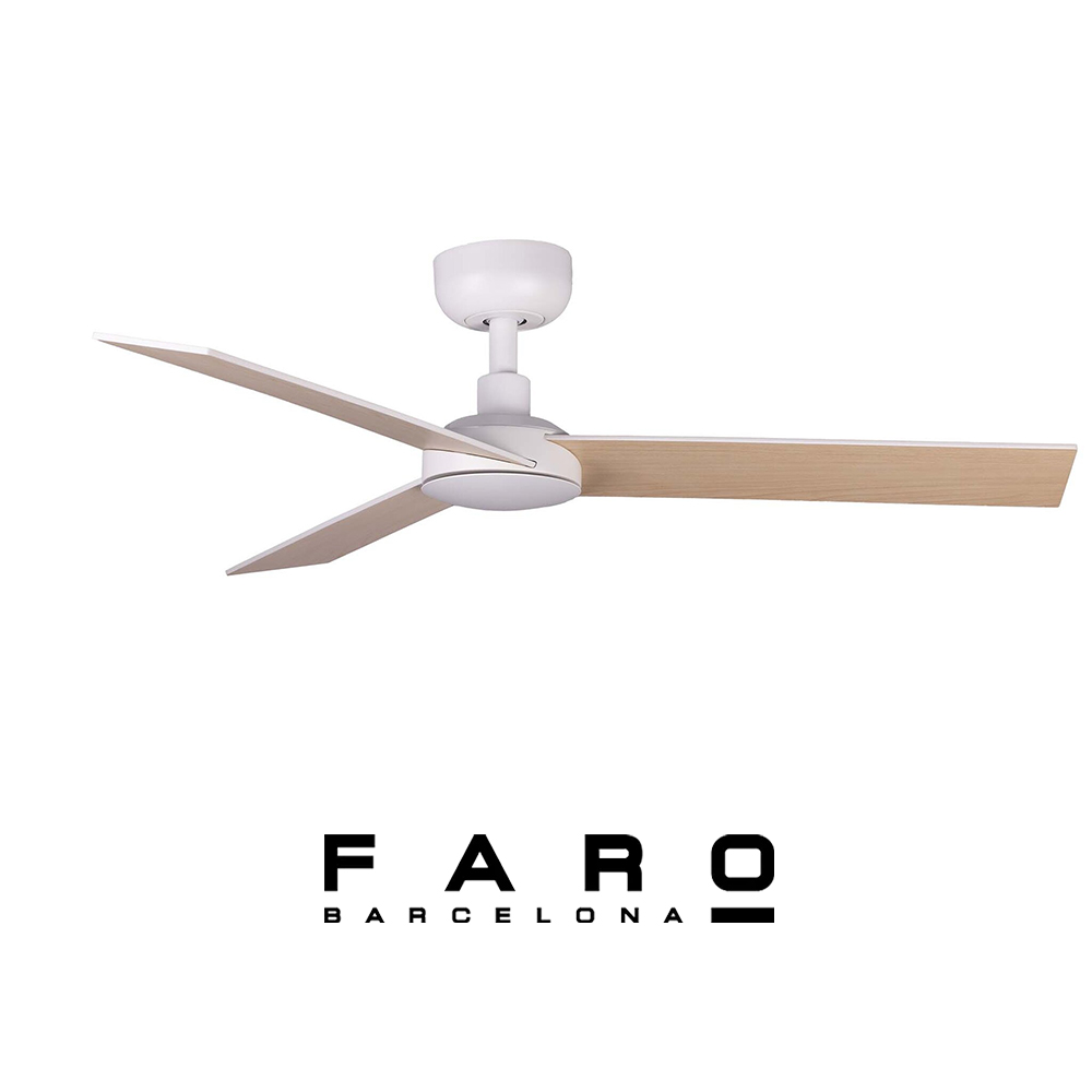 Ανεμιστήρας οροφής Faro Rudder 3 White Oak χωρίς φως με διπλής όψης πτερύγια