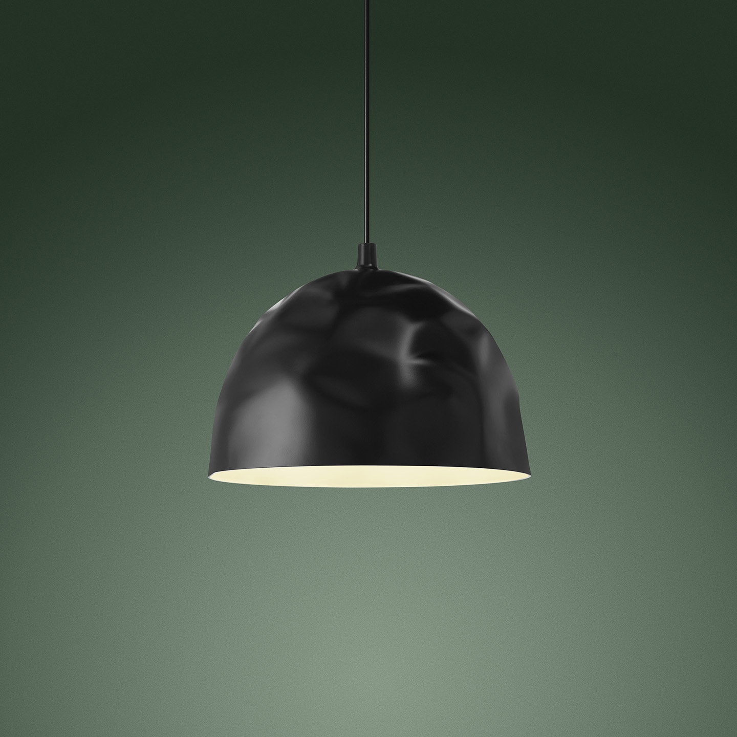 Foscarini Bump Black – Κρεμαστό φωτιστικό καμπάνα H38xØ52 cm σε μαύρο ματ φινίρισμα, design Palomba
