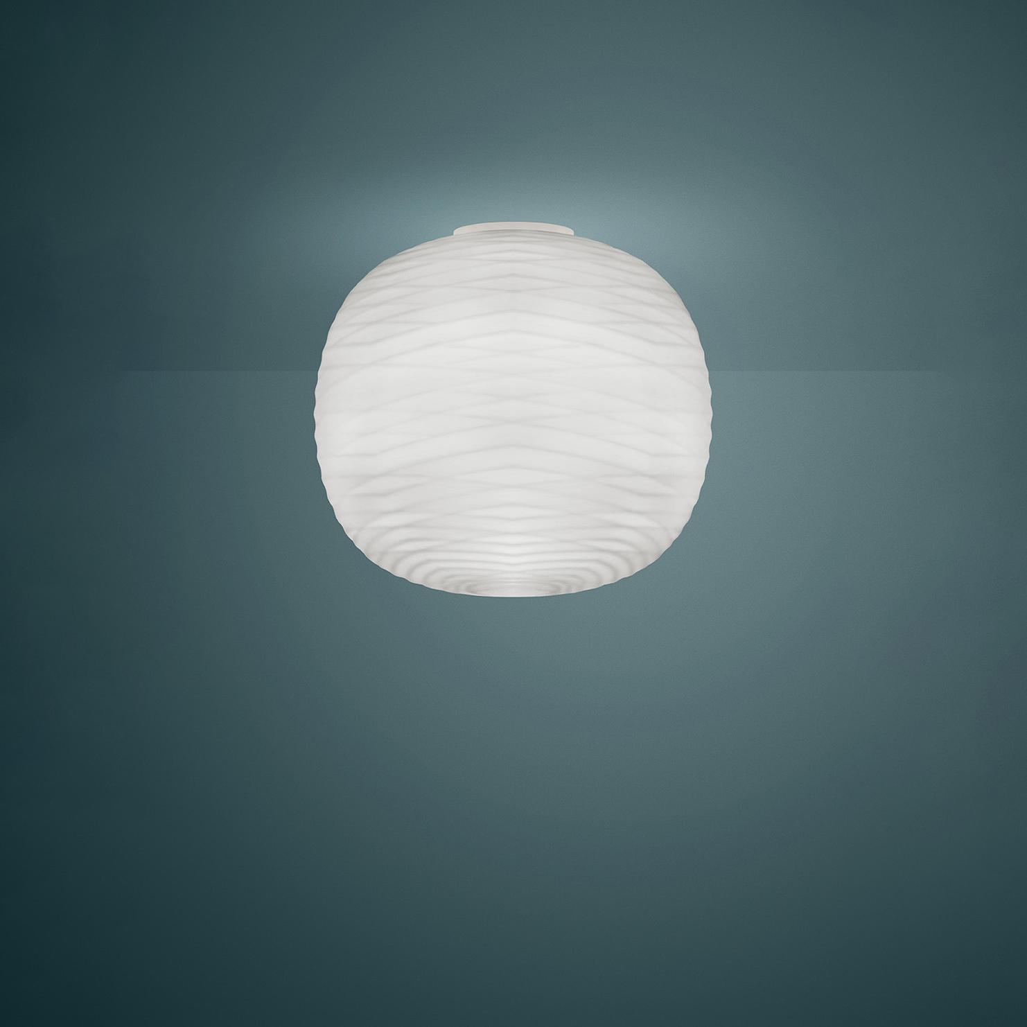 Foscarini Gem PL – Φωτιστικό οροφής Murano Ø43 cm με ανάγλυφο γυαλί, LED 18W, dimmable, design Palomba