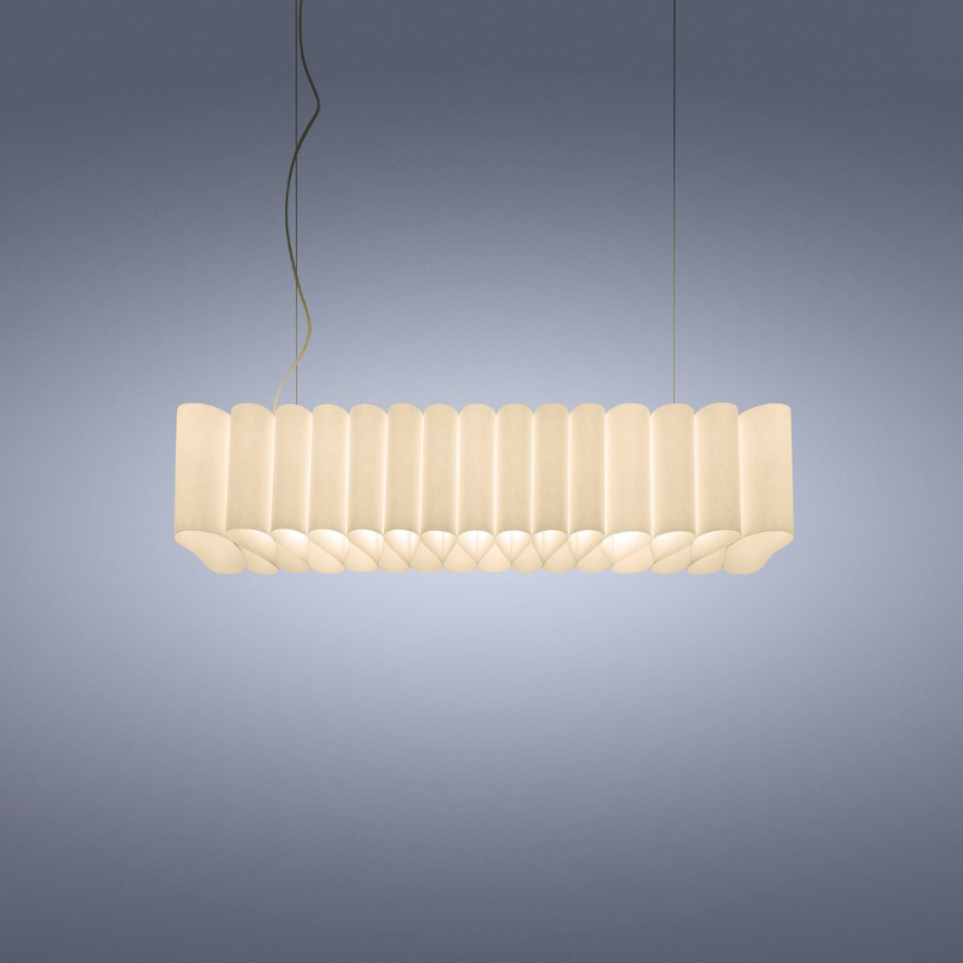 Foscarini Pli S – Κρεμαστό φωτιστικό LED L85 cm με σχεδιασμό που θυμίζει υφασμάτινες πτυχώσεις, design Felicia Arvid