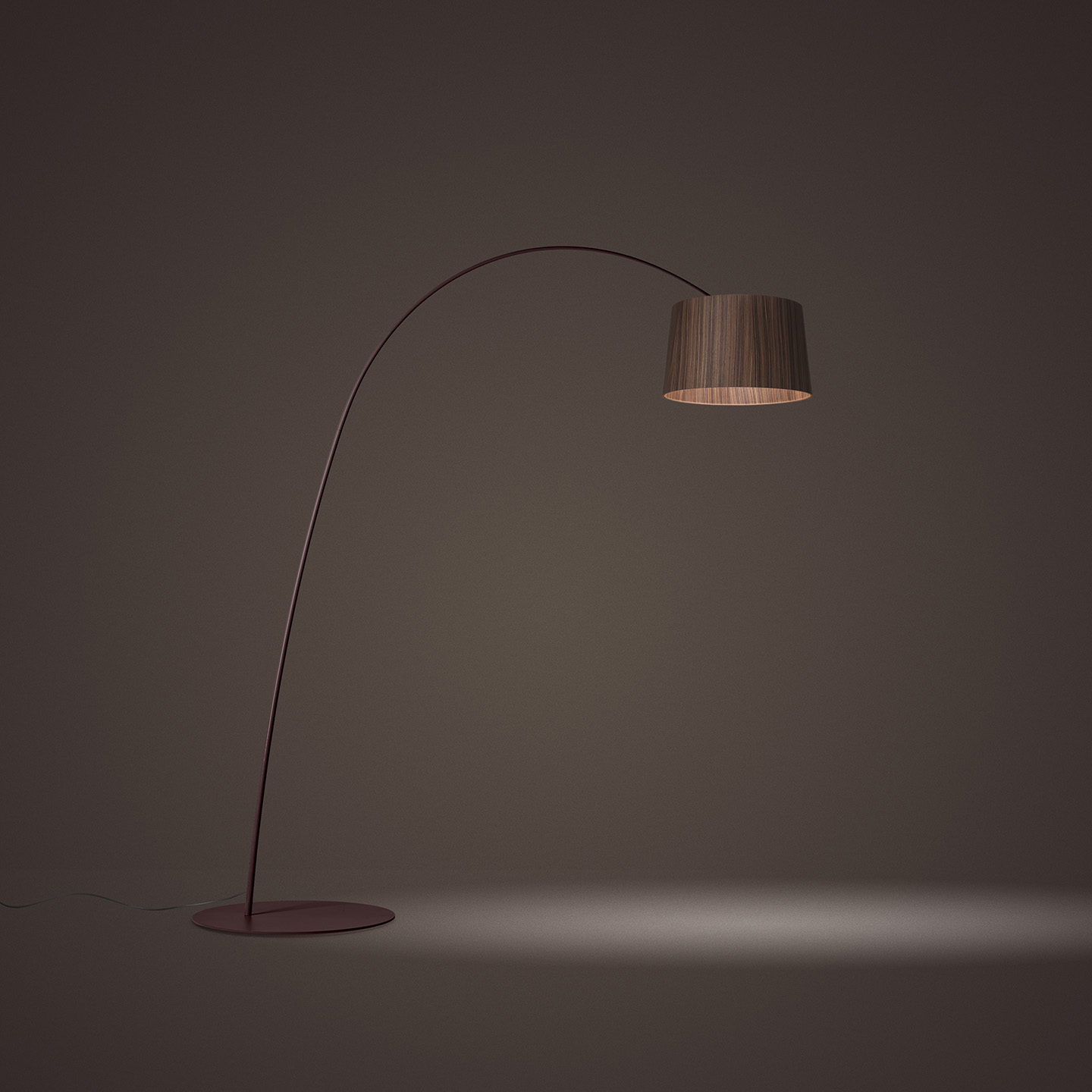 Foscarini Twiggy Wood F Rosewood φωτιστικό δαπέδου με καμπύλη – design Marc Sadler
