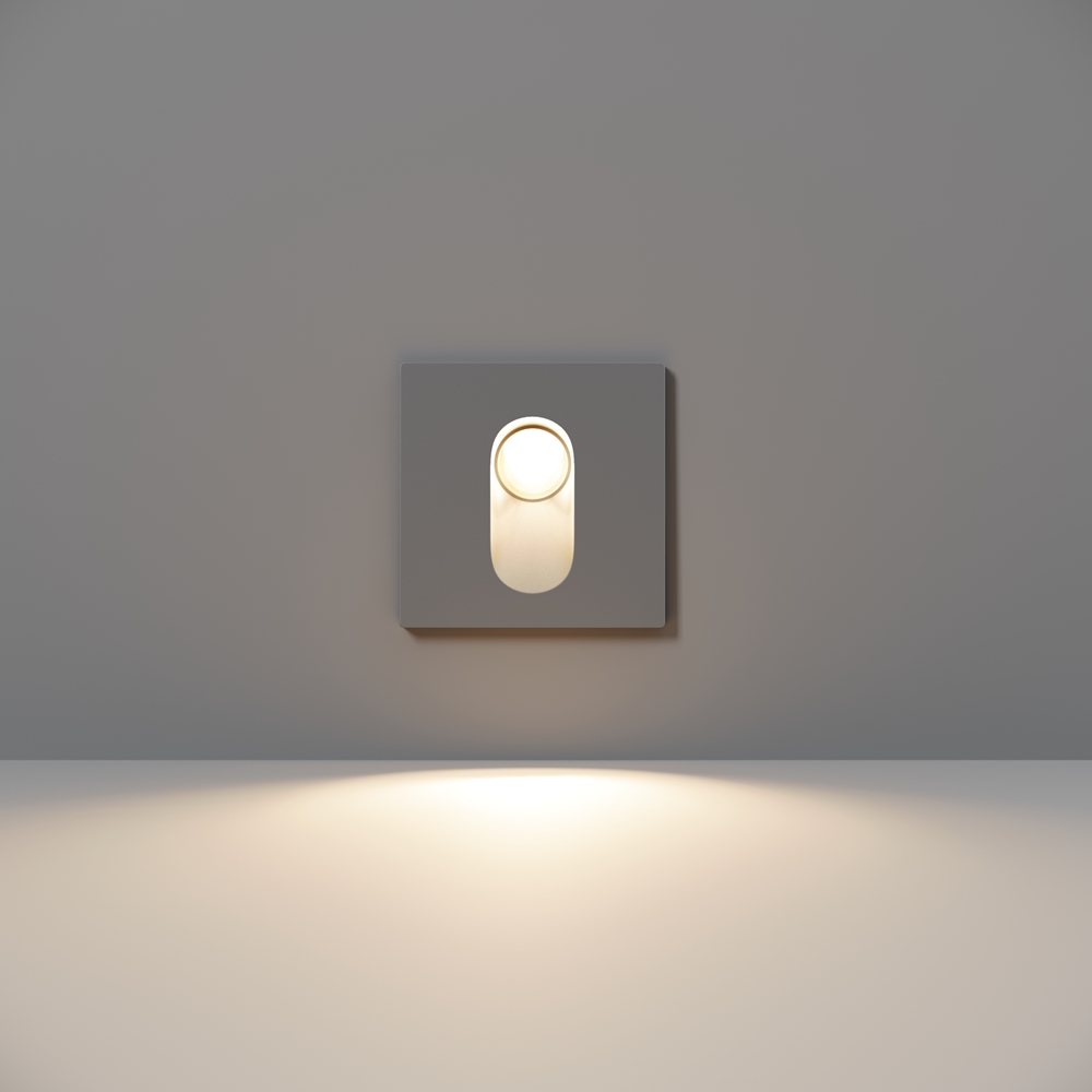 Γκρι χωνευτό φωτιστικό σκαλοπατιών Maytoni Via Urbana Grey LED 3W 4000K IP54 για σκάλες και εξωτερικούς διαδρόμους