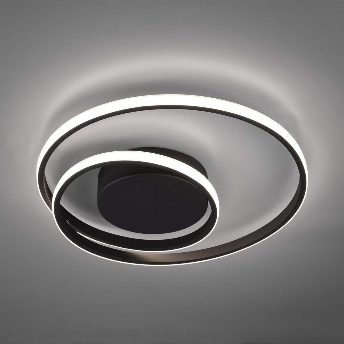 Μαύρο LED φωτιστικό οροφής RL ZIBAL Black με μεταλλικό σώμα