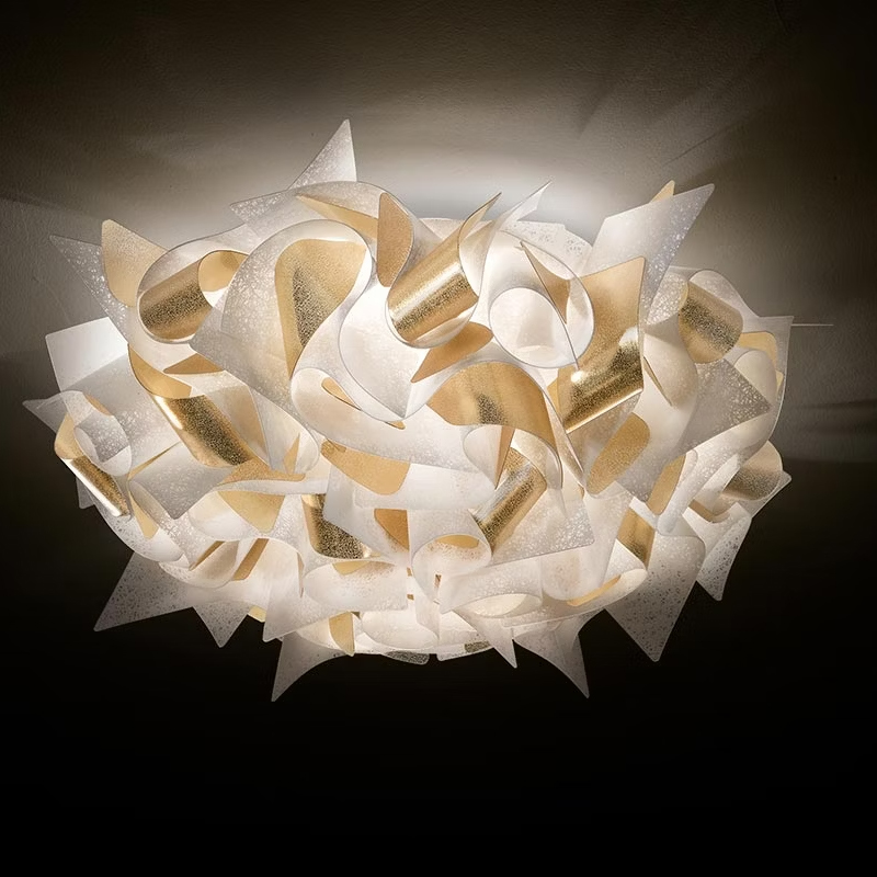 Slamp Veli Aurea – LED φωτιστικό οροφής/τοίχου με λευκές και χρυσές πινελιές Lentiflex