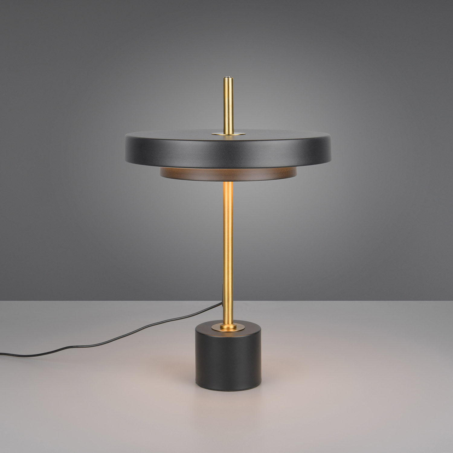 Επιτραπέζιο φωτιστικό TRIO Keaton Black T με LED φωτισμό και touch dimmer σε μαύρο-χρυσό