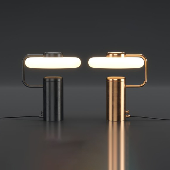 KDLN Tratto Table επιτραπέζιο φωτιστικό design με οπάλ γυαλί και μεταλλική βάση σε μαύρο ή χρυσό